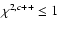 $\chi ^{2,c++} \leq 1$
