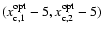 $(x_{\rm c,1}^{\rm opt} - 5,x_{\rm c,2}^{\rm opt} - 5)$