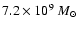 $7.2 \times 10^{9}~M_\odot$