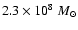 $2.3 \times 10^{8}~M_\odot$