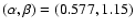 $(\alpha ,\beta )=(0.577,1.15)$