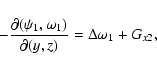 \begin{displaymath}-\frac{\partial(\psi_1,\omega_1)}{\partial(y,z)}=\Delta\omega_1+G_{x2},
\end{displaymath}