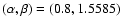 $(\alpha ,\beta )=(0.8,1.5585)$