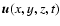 $\vec{u}(x,y,z,t)$