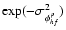 $ \exp(-\sigma^2_{\phi^p_{hf}})$