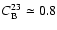 $C_{\rm B}^{23}\simeq 0.8$
