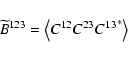 \begin{displaymath}\widetilde{B}^{123} = \left<C^{12}C^{23}{C^{13}}^{\ast}\right>
\end{displaymath}