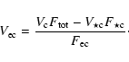 \begin{displaymath}%
V_{{\rm ec}}= \frac {V_{\rm c} F_{{\rm tot}} - V_{\star {\rm c}} F_{\star {\rm c}}} {F_{{\rm ec}}}\cdot
\end{displaymath}