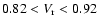 $0.82<V_{\rm r}<0.92$