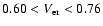 $0.60<V_{\rm er}<0.76$