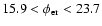 $15.9< \phi_{\rm er} <23.7$