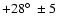 $+28\hbox{$^\circ$ }\pm 5$