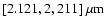 $[2.121, 2,211]~\mu{\rm m}$