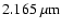 $2.165~\mu{\rm m}$