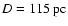 $D=115~{\rm pc}$