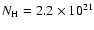 $N_{\rm
H} =2.2 \times 10^{21}$