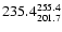 $\rm 235.4^{255.4}_{201.7}$