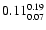 $\rm0.11^{0.19}_{0.07}$