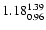 $\rm 1.18^{1.39}_{0.96}$