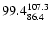 $\rm 99.4^{107.3}_{86.4}$