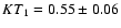 $KT_1=0.55 \pm 0.06$