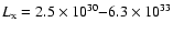 $L_{\rm x} = 2.5 \times10^{30}{-}6.3 \times10^{33}$