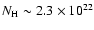 $N_{\rm
H}\sim 2.3 \times 10^{22}$