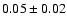 $0.05 \pm 0.02$