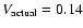 $V_{\rm actual}=0.14$