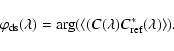 \begin{displaymath}\varphi_{\rm ds}(\lambda)={\rm arg}(\langle (C(\lambda)C_{\rm ref}^{*}(\lambda)\rangle).
\end{displaymath}