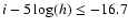 $i-5 \log(h) \le
-16.7$
