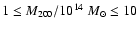 $ 1 \le
M_{200}/10^{14}~M_{\odot} \le 10$
