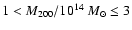$1 < M_{200}/10^{14} ~M_{\odot} \le
3$