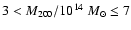 $3 < M_{200}/10^{14}~M_{\odot} \le 7$