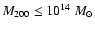 $M_{200} \le 10^{14} ~M_{\odot}$
