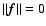 $\Vert\vec{ f}\Vert=0$