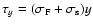 $\tau_y=(\sigma_{\rm F} +\sigma_{\rm s})y$