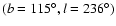 $(b=115^\circ , l=236^\circ )$