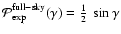 ${\cal P}^{{\rm full-sky}}_{{\rm exp}}(\gamma) = \frac{1}{2}~\sin \gamma$