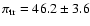 $\pi_{\rm tr} = 46.2 \pm 3.6$