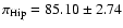 $\pi_{\rm Hip} = 85.10 \pm 2.74$
