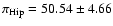 $\pi_{\rm Hip} = 50.54 \pm 4.66$