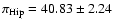 $\pi_{\rm Hip} = 40.83 \pm 2.24$