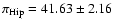 $\pi_{\rm Hip} = 41.63 \pm 2.16$