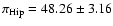$\pi_{\rm Hip} = 48.26 \pm 3.16$