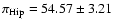 $\pi_{\rm Hip} = 54.57 \pm 3.21$