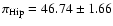 $\pi_{\rm Hip} = 46.74 \pm 1.66$