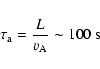 \begin{displaymath}%
\tau_{\rm a}=\frac{L}{v_{\rm A}}\sim 100~{\rm s}
\end{displaymath}