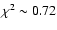 $\chi^2 \sim 0.72$