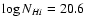 $\log N_{H {\sc i}}=20.6$